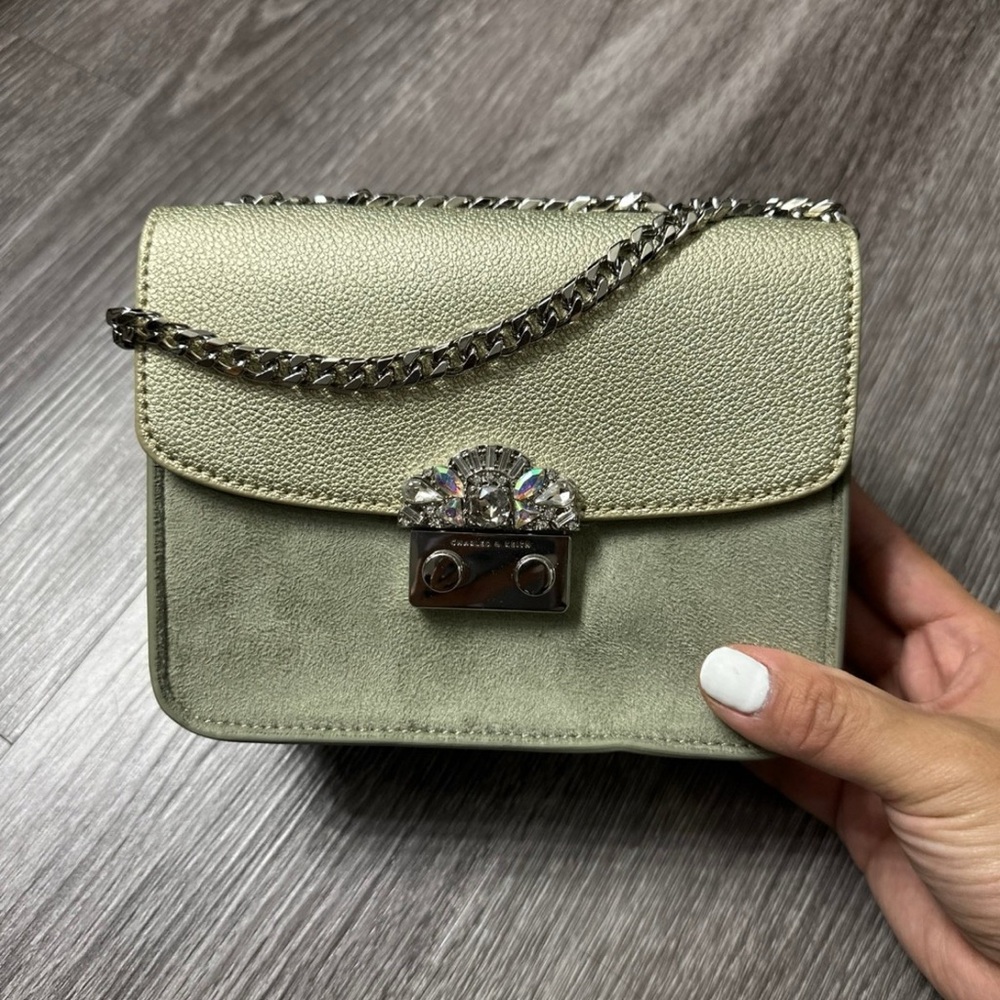 CHARLES & KEITH Sage Push Lock Evening Crossbody Bag